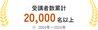 受講者数累計20,000名以上 ※2004～2024年